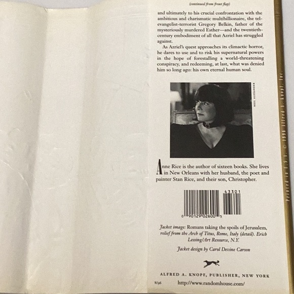 Autographed 1st Edition “Servant of the Bones,” by Anne Rice - Picture 6 of 8